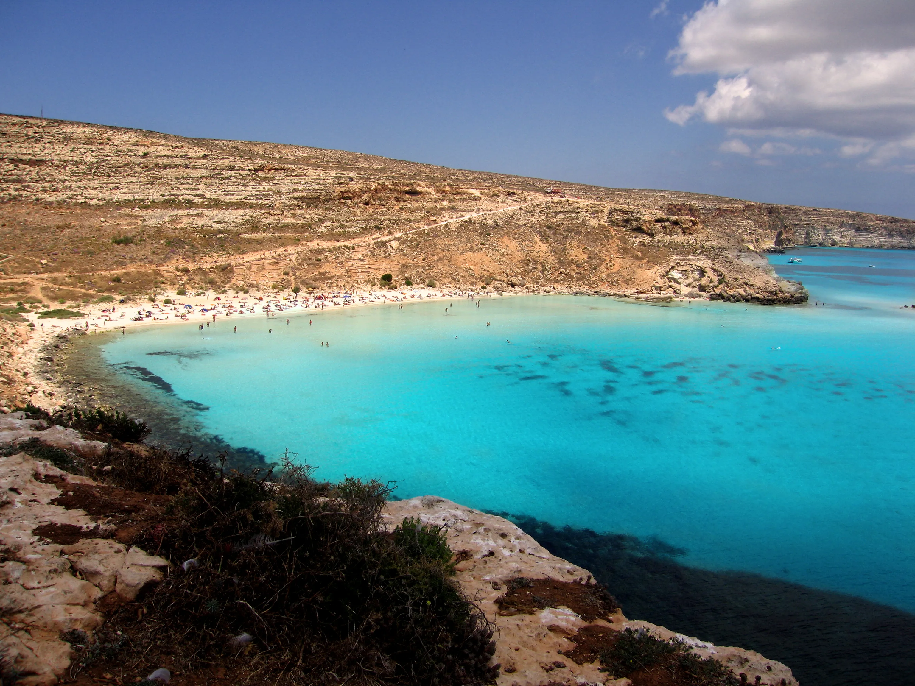 La baia dell'Isola dei Conigli, a Lampedusa
